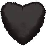 Globo met corazon liso negro 45cm